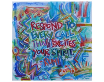 Rumi Quote Painting