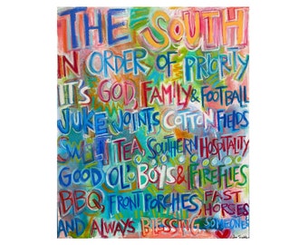 The South VI Quote Painting