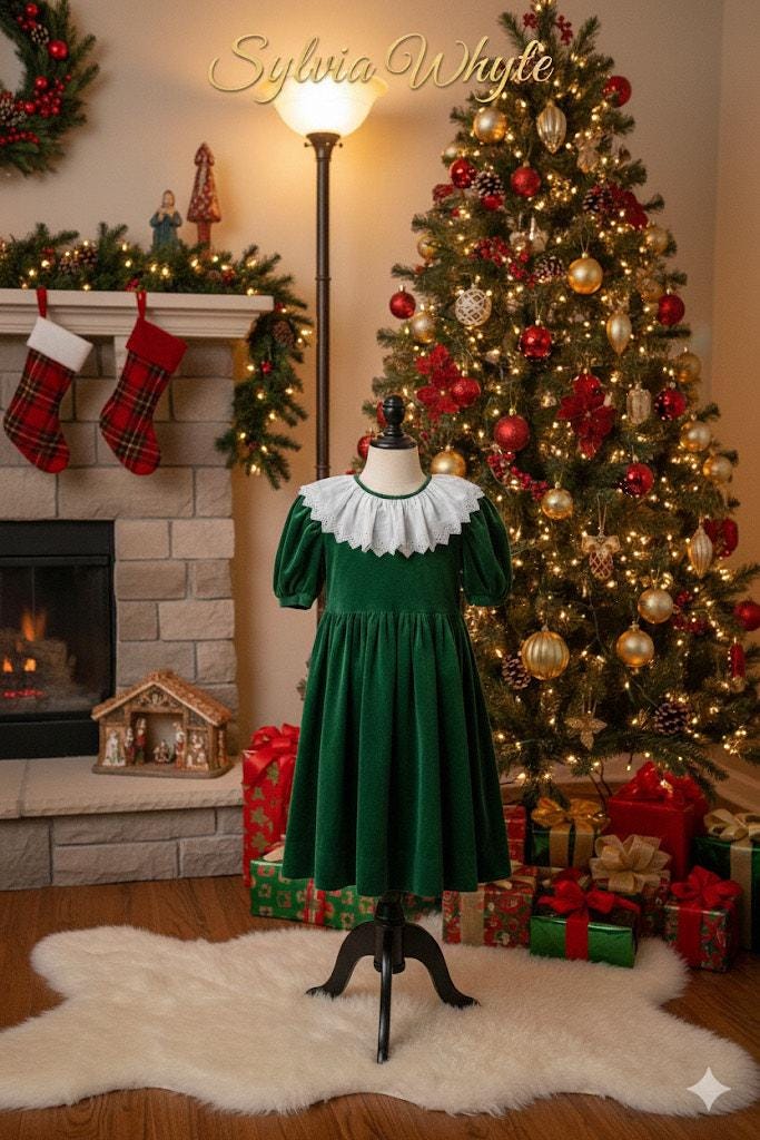 vintage green christmas dress Vintage. Girls Dresses Fund