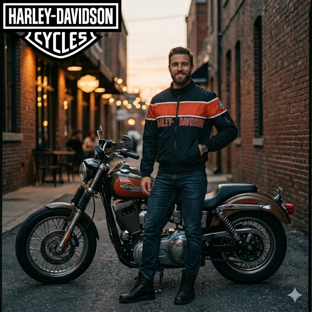 Black and Orange Harley Davidson Jacket - Etsy
