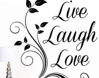 Live Laugh Love Quote Words Family Wall Sticker - Art Vinyl Decal Mural Transfer - by Rubybloom Designs W160