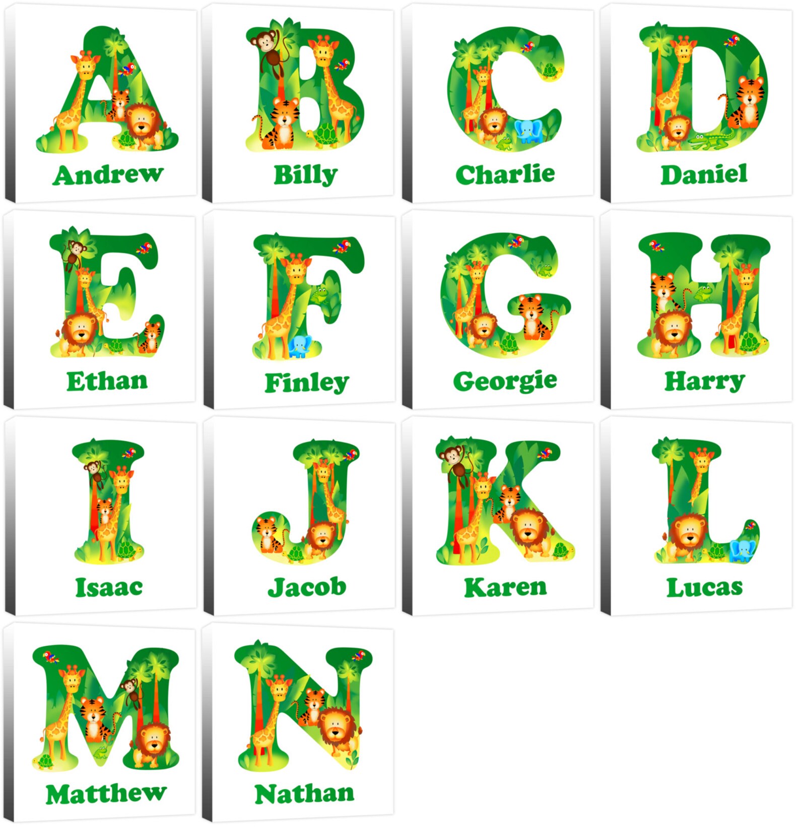 Jungle Safari Letters Printable
