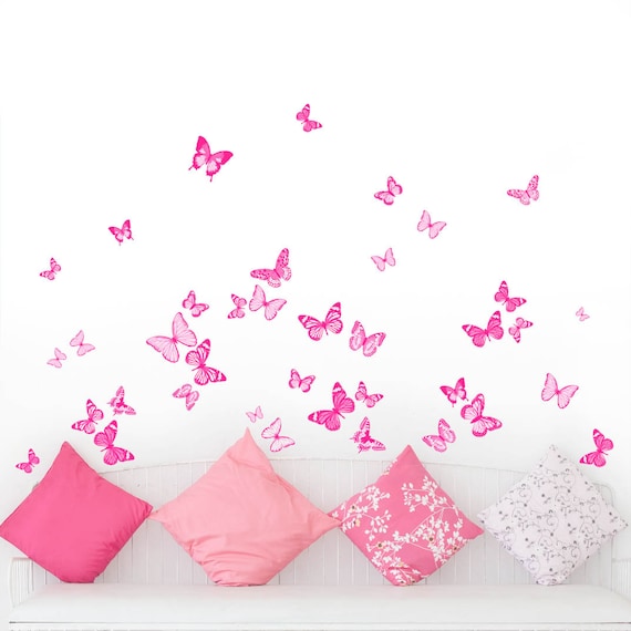 38 Butterflies Butterfly Flutter Multicoloured Printed Art Vinyl Wall Stickers