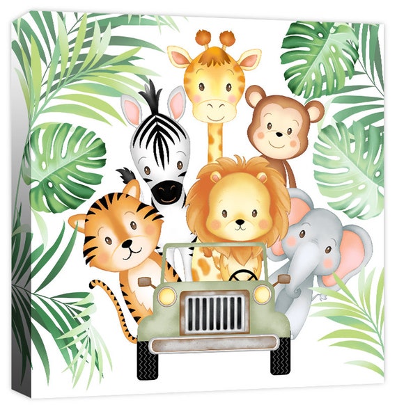 Ménagère personnalisable pour enfants avec inscription « Safari Jungle » 