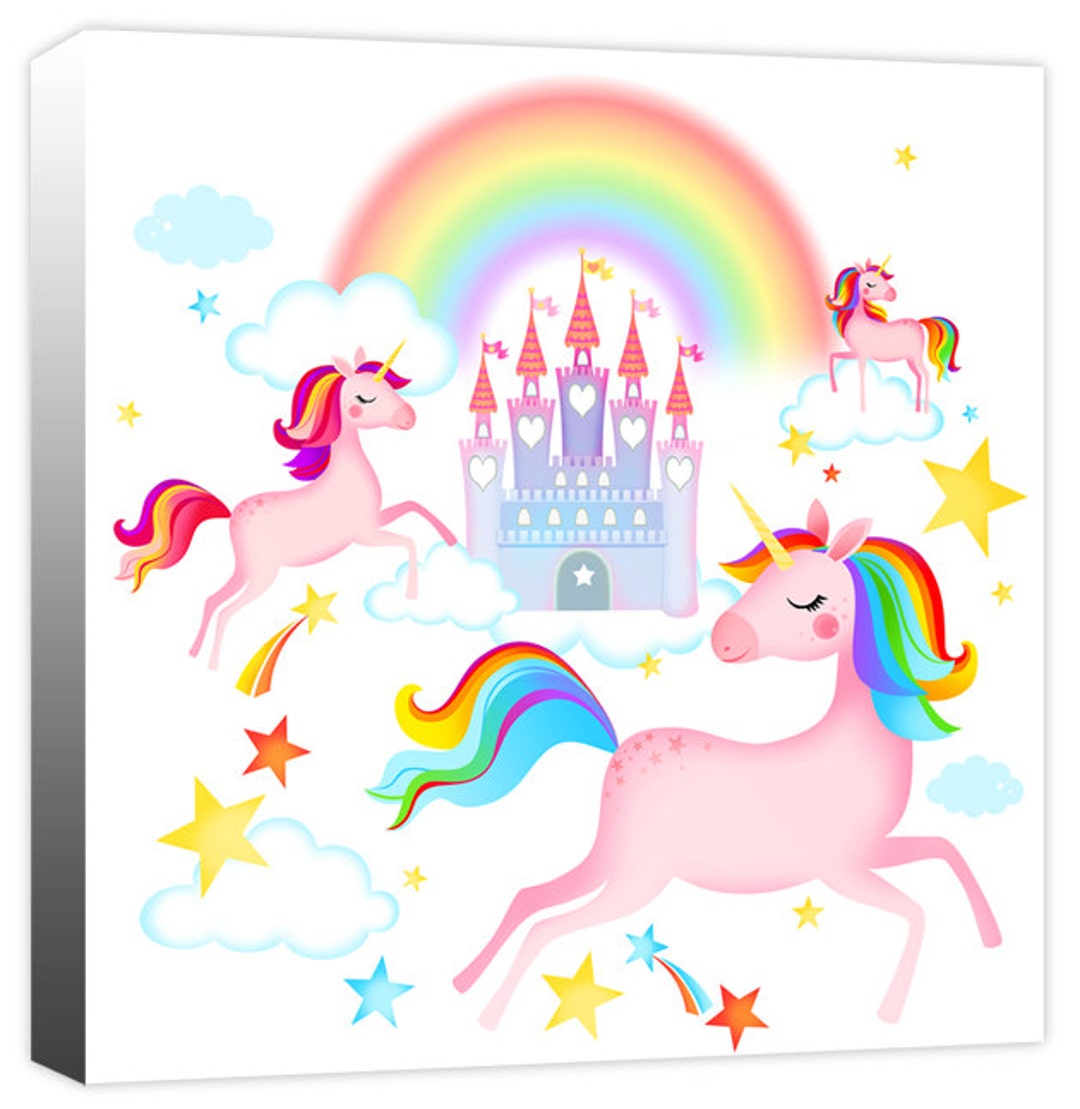 Enchanted Unicorns, Rainbow, Fairy Tale Castle & Stars Girl's Children