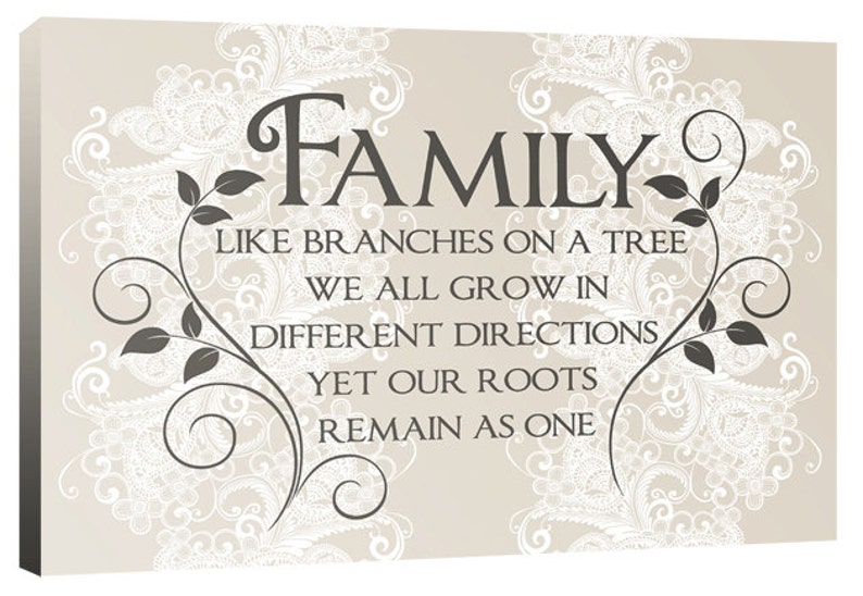 family like branches on a tree quote words canvas wall art etsy