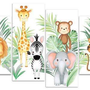 Safari Jungle Animals - Lion, Tiger, Giraffe, Elephant, Zebra & Monkey ...