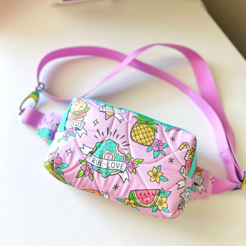 Fanny Pack, Lavender Food Tattoos, Junk Food, Alpen Belt Bag, Festival Bag, Belt Bag, Waist Bag, Hip Pack, Quilted Belt Bag Bild 1