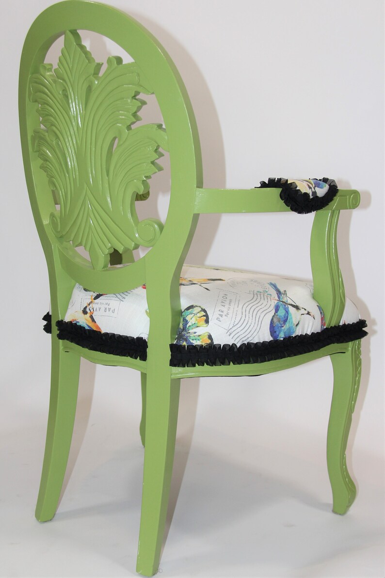 Accent Armchair Bird Fabric Chair Designer Chair Custom Etsy