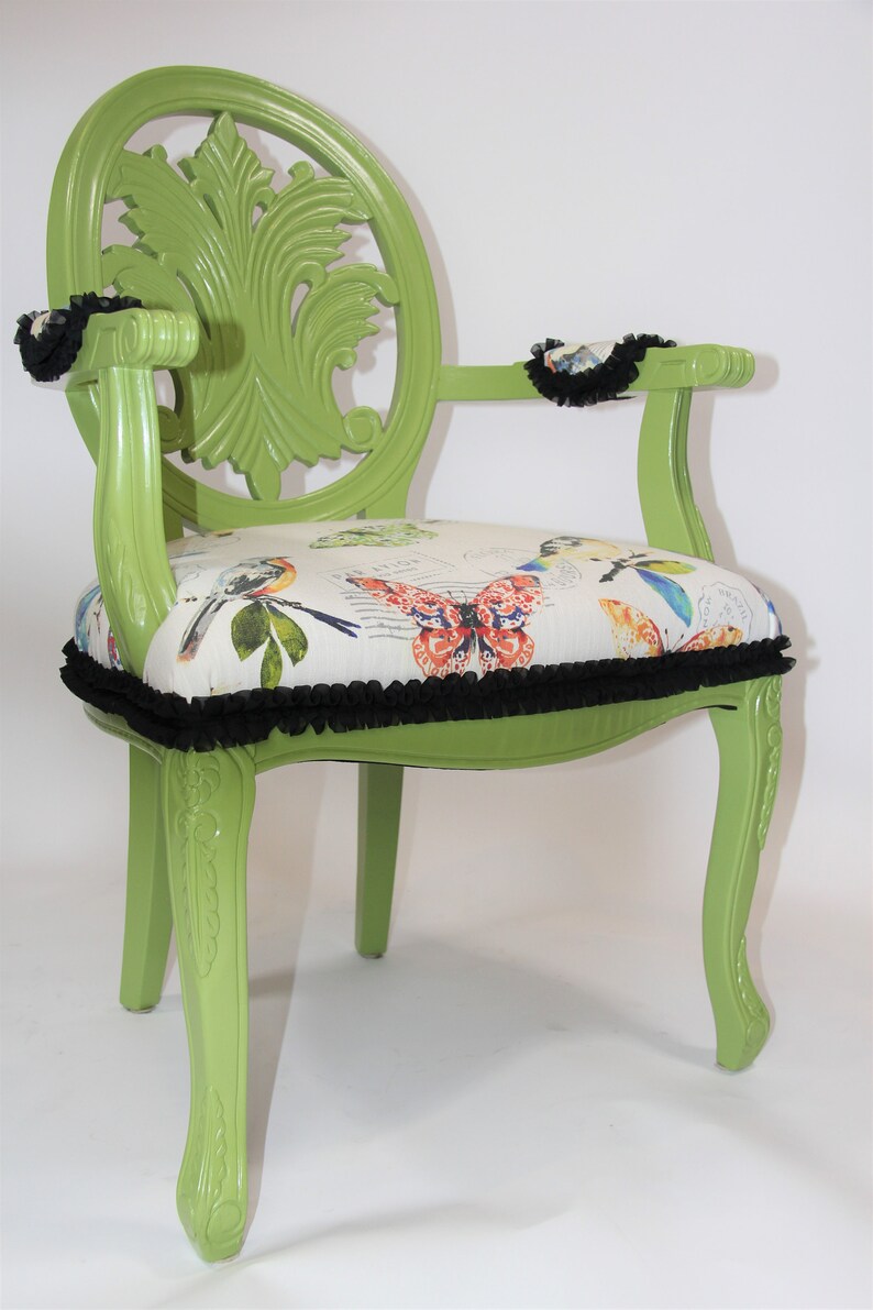 Accent Armchair Bird Fabric Chair Designer Chair Custom Etsy