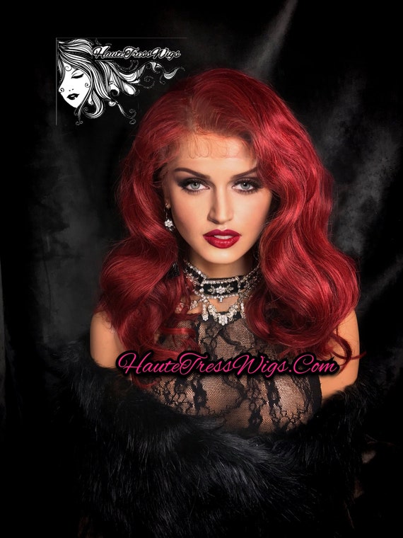 Red, Crimson, HD Transparent Lace, Free Parting, Pre-plucked  display picture 1