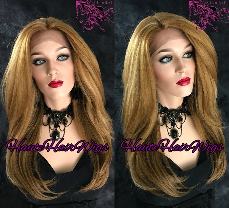 Sandy Blonde With Highlights Human Hair Blend Blow Out Lace Etsy