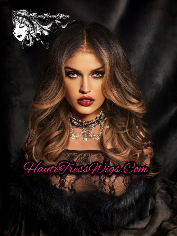 Human hair blend lace front brown with dark root wig. Amazon.com : Vemalin Body Wave Lace Front Wigs Human Hair 1B  main image 4