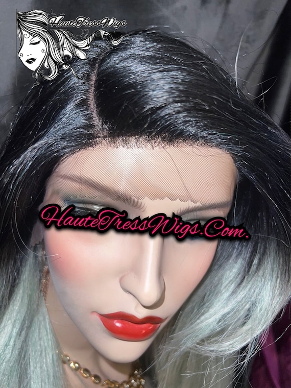 Dark Root Ombre Mint Green Wig Pastel Wig Bombshell Wig Lace Front Wig Kylie Jenner Wig Mentosa Etsy Australia