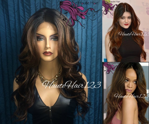 Kylie Jenner Rihanna Inspired Soft Waves Brown Blonde Highlights