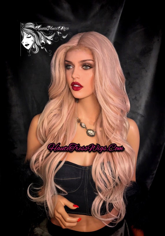 Human hair pink wig hot sale