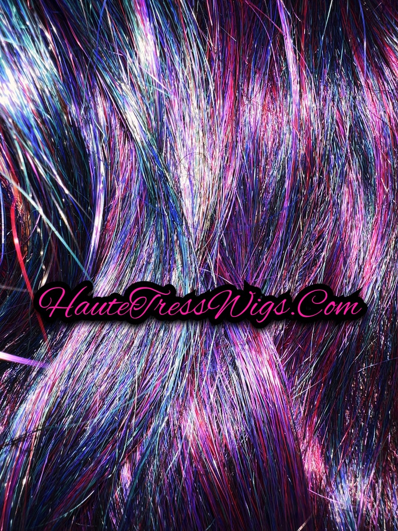 Oil slick, Bombshell wig, Layered, Transparent HD Lace Wig, Lace Front Wig, Blue Wig, Purple Wig, Rainbow Wig, Pastel Wig, Lavender Wig, image 5