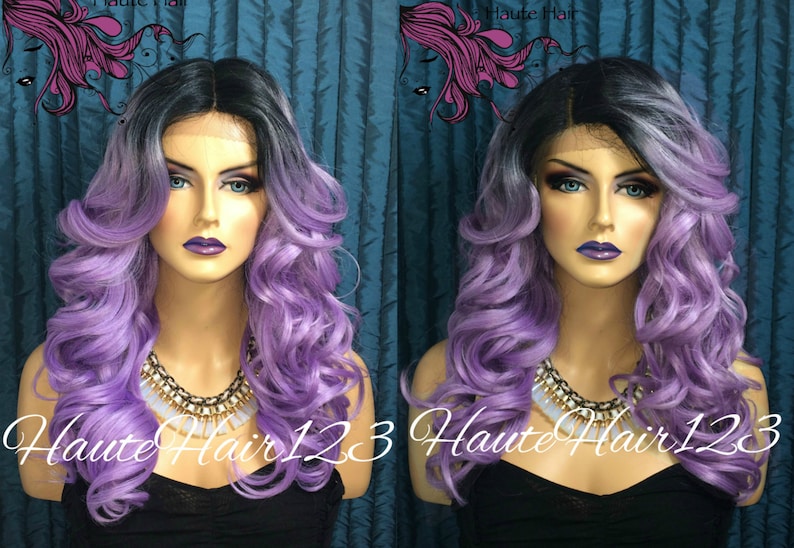 Purple Lavender Lilac Ombre Wig Lace Front Wig Etsy