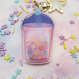 Sparkly Galactic Boba Keychain