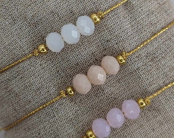 bracelet perle rose pastel