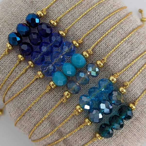 bracelet perle bleu