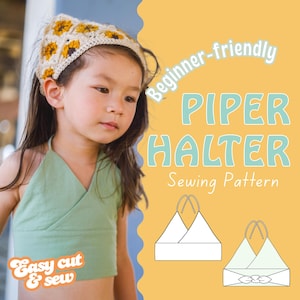 Baby & Kids Halter Top Sewing Pattern: 70s Inspired, Tie-Back Design (PDF Pattern)