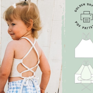 Sewing Pattern Woman Backless Tied Dress for Summer. Beginner