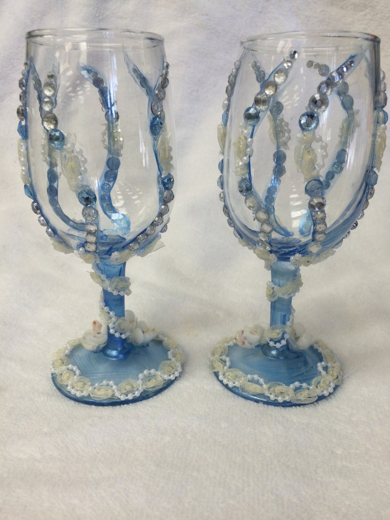 Seashell wine glasses Etsy