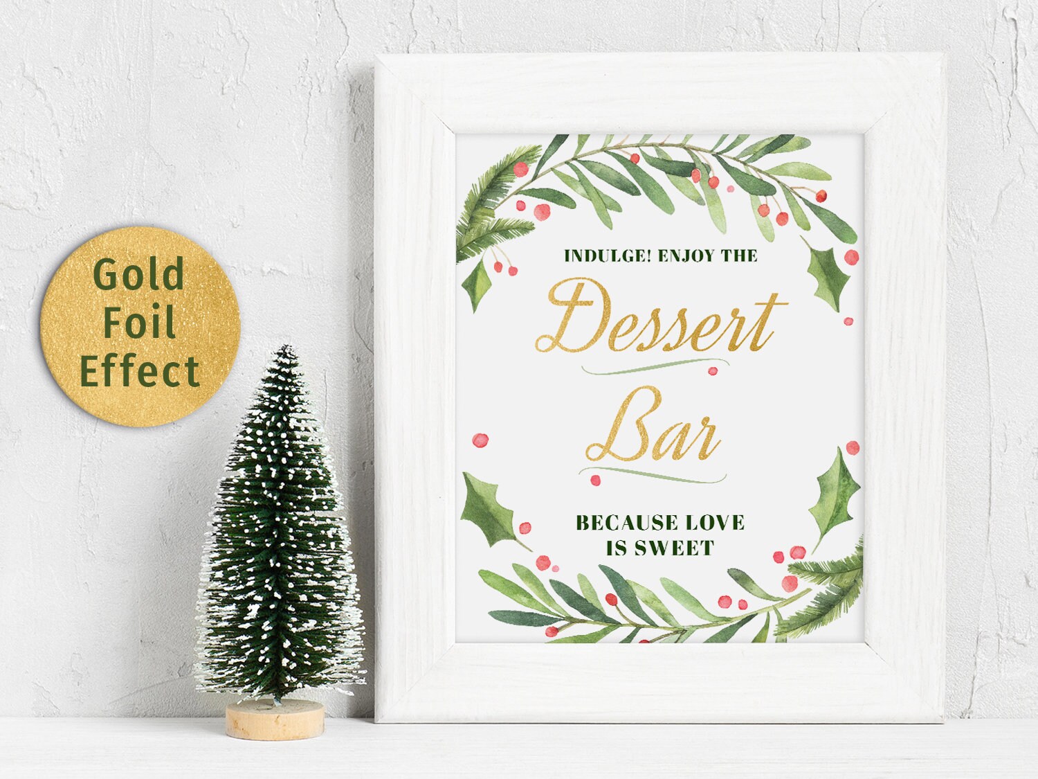 Dessert Bar Sign Printable Winter Christmas Wedding Holiday Etsy