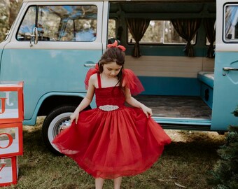 Poppy Girls Red Christmas Dress