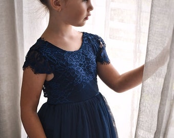 Celeste All Navy Blue Girls Dress
