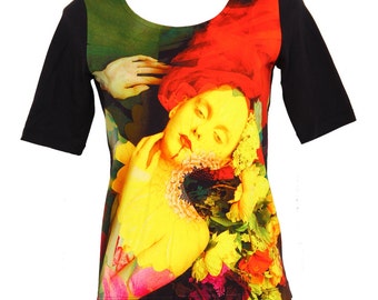 Long Sleeve T-shirt for Women with Colorful Print