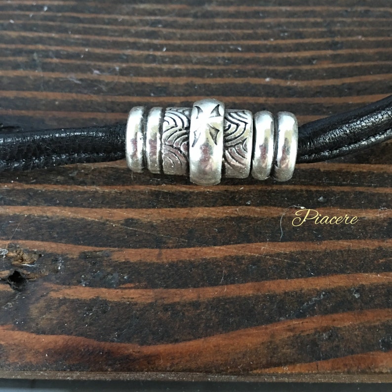 Sea Fossil Jasper with Nappa Leather Choker gift for him Etsy
