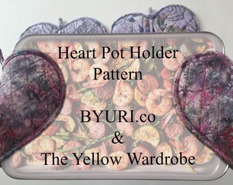 DIY digital pattern, bundle all sizes mitt patterns mitt sewing pattern, pdf sewing pattern kitchen, oven pattern heart pot holder pattern