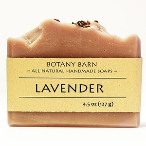 Natural Bar of Handmade Organic Lavender Soap. Luxury Cold Process Soap, 100% Vegan Artisan Homemade Skincare with Purple Clay & Shea Butter image 1