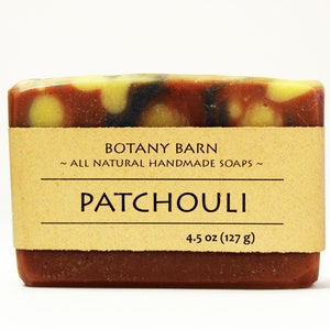 Organic Patchouli Soap with Hemp Oil. All Natural Artisan Handmade Soap. Natural Colors & Scents. Bar Soap with Rhassoul Clay Musky Aroma image 1