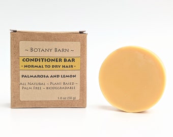 All Natural Solid Conditioner Bar Made With Plant Based Sustainable Ingredients. Plastic Free Zero Waste Eco-Friendly and Biodegradable.