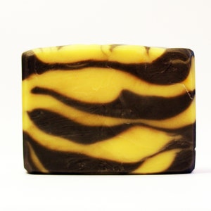 Organic Lemongrass Scented Soap with Activated Charcoal & Honey. Bar of Artisan All Natural Handmade Cold Process Soap. Fresh Citrus Scent. image 2