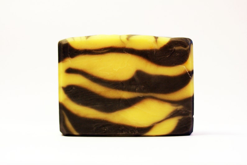 Organic Lemongrass Scented Soap with Activated Charcoal & Honey. Bar of Artisan All Natural Handmade Cold Process Soap. Fresh Citrus Scent. image 2