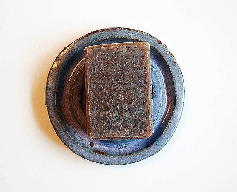 Exfoliating Soap with Pumice, Coffee Grounds & Clay. Organic Artisan Soap Scent of Pepper, Lemongrass. Homemade Handmade Foot or Body Scrub. image 3