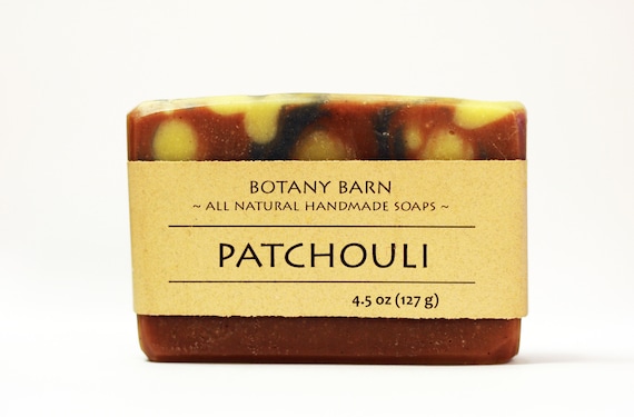 Organic Patchouli Soap with Hemp Oil. All Natural Artisan Handmade Soap. Natural Colors & Scents. Bar Soap with Rhassoul Clay + Musky Aroma