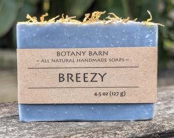 Herbal Scented Luxury Homemade Artisan Soap.  Natural Organic Soap Scented With Lemongrass, Basil, Rosemary. Vegan Beauty. Spring Calendula.