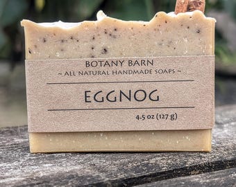 Eggnog Soap - Handmade Organic Milk Soap Scented with Benzoin, Nutmeg, Cinnamon, Clove. Warm Holiday Inspired Fragrance