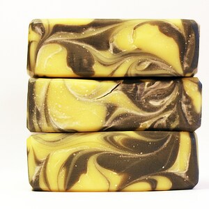 Organic Lemongrass Scented Soap with Activated Charcoal & Honey. Bar of Artisan All Natural Handmade Cold Process Soap. Fresh Citrus Scent. image 3