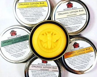 Lotion Bar. Natural Soil Lotion. Great Moisturizer for Hands or Body with Organic Jojoba, Shea Butter, Coconut, Almond Oils