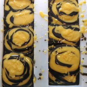 Organic Lemongrass Scented Soap with Activated Charcoal & Honey. Bar of Artisan All Natural Handmade Cold Process Soap. Fresh Citrus Scent. image 5