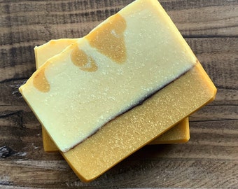 Luxury Unscented Goat Milk Soap, Made with Honey, Oatmeal & Natural Clay. Gentle Handmade Cold Process Soap with Organic Ingredients, Shea