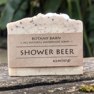 Shower Beer, Homemade Beer Soap with Cedarwood & Rosemary, Scented Manly Exfoliating Coffee Soap, Unique Artisan Soap Gifts for Boyfriend