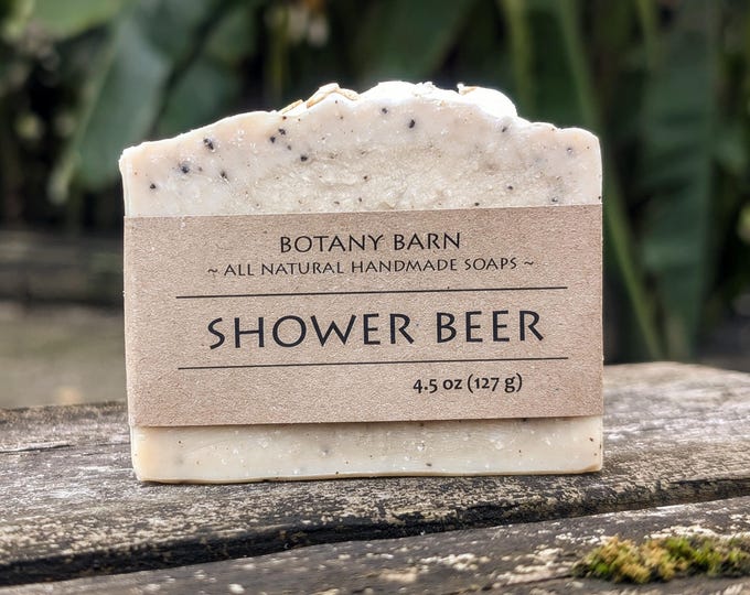Shower Beer, Homemade Beer Soap with Cedarwood & Rosemary, Scented Manly Exfoliating Coffee Soap, Unique Artisan Soap Gifts for Boyfriend