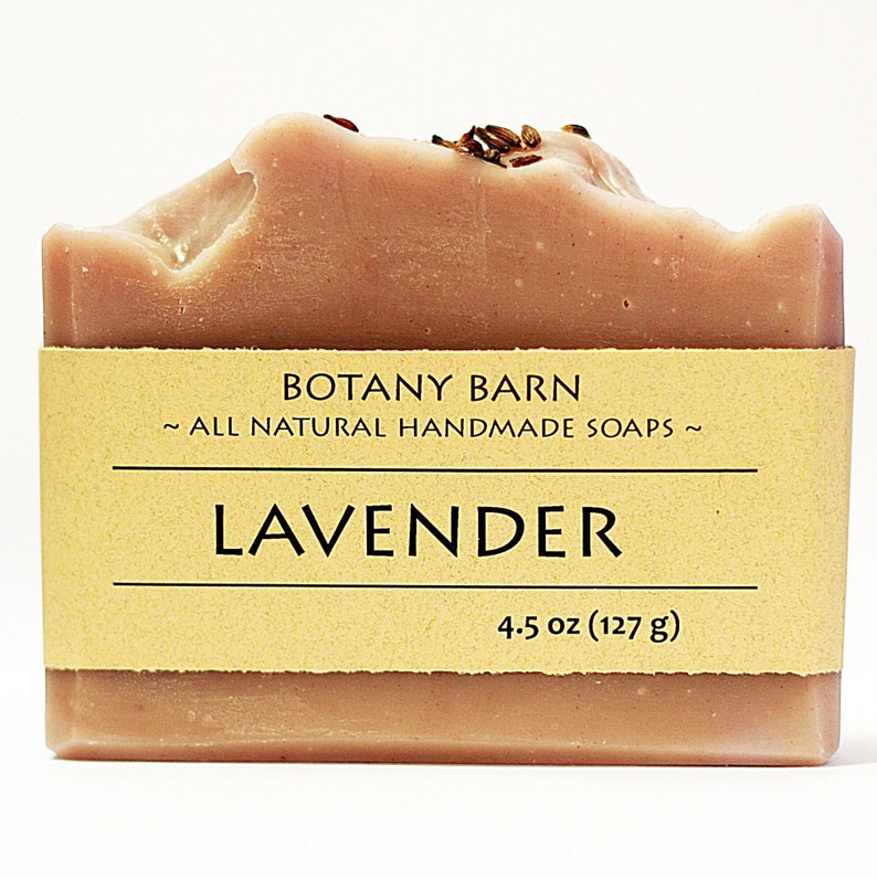 Natural Bar of Handmade Organic Lavender Soap. Luxury Cold Process Soap, 100% Vegan Artisan Homemade Skincare with Purple Clay & Shea Butter image 1